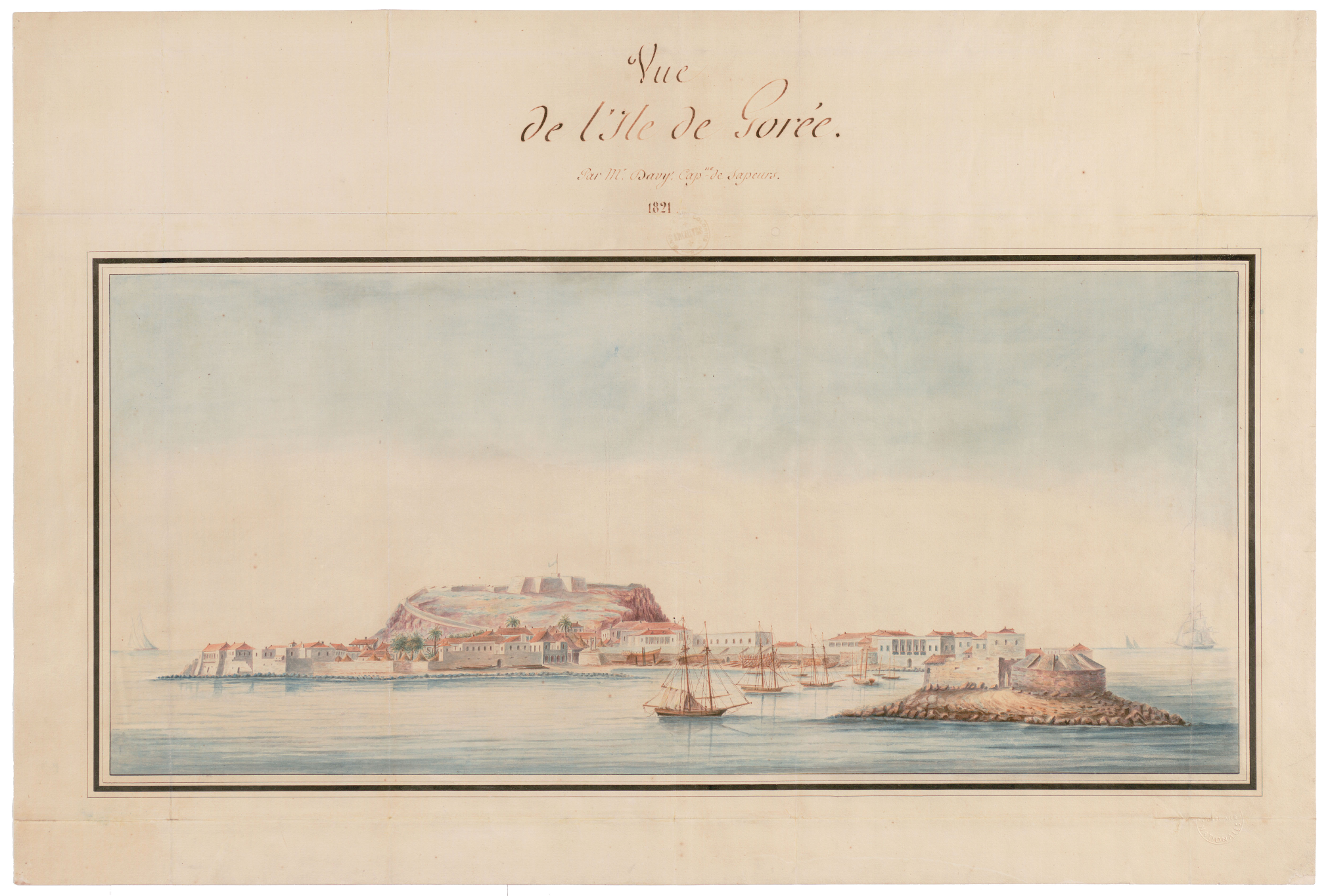 Vue de l'ile de Gorée, 1821