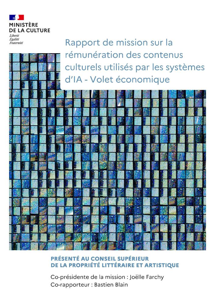 Rémunération des contenus culturels utilisés par les systèmes d’IA - Volet économique
