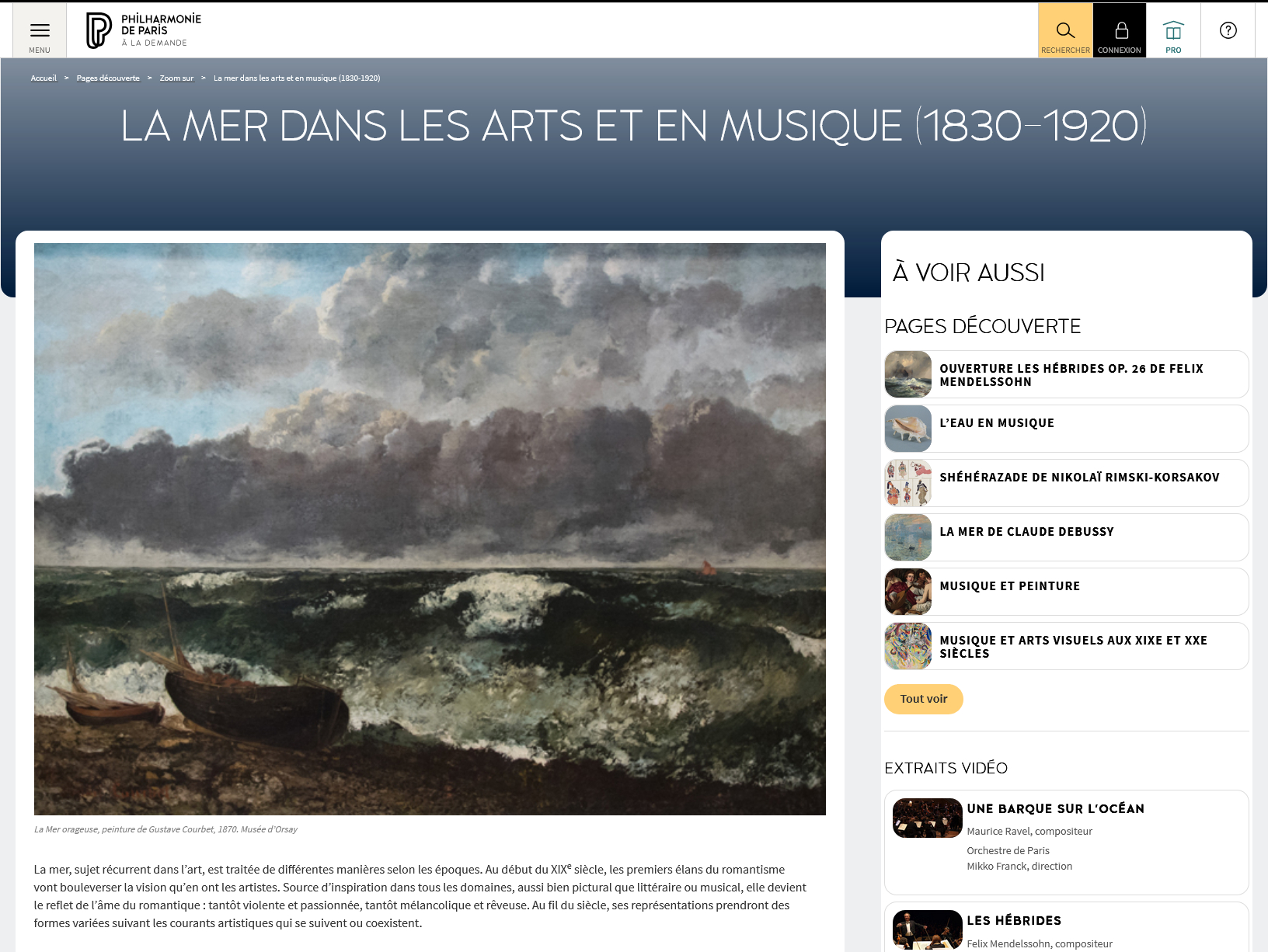  La mer dans les arts et en musique